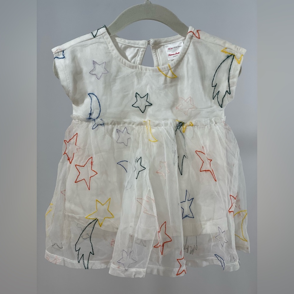 Star white dress Hanna Andersson 6-12 mo